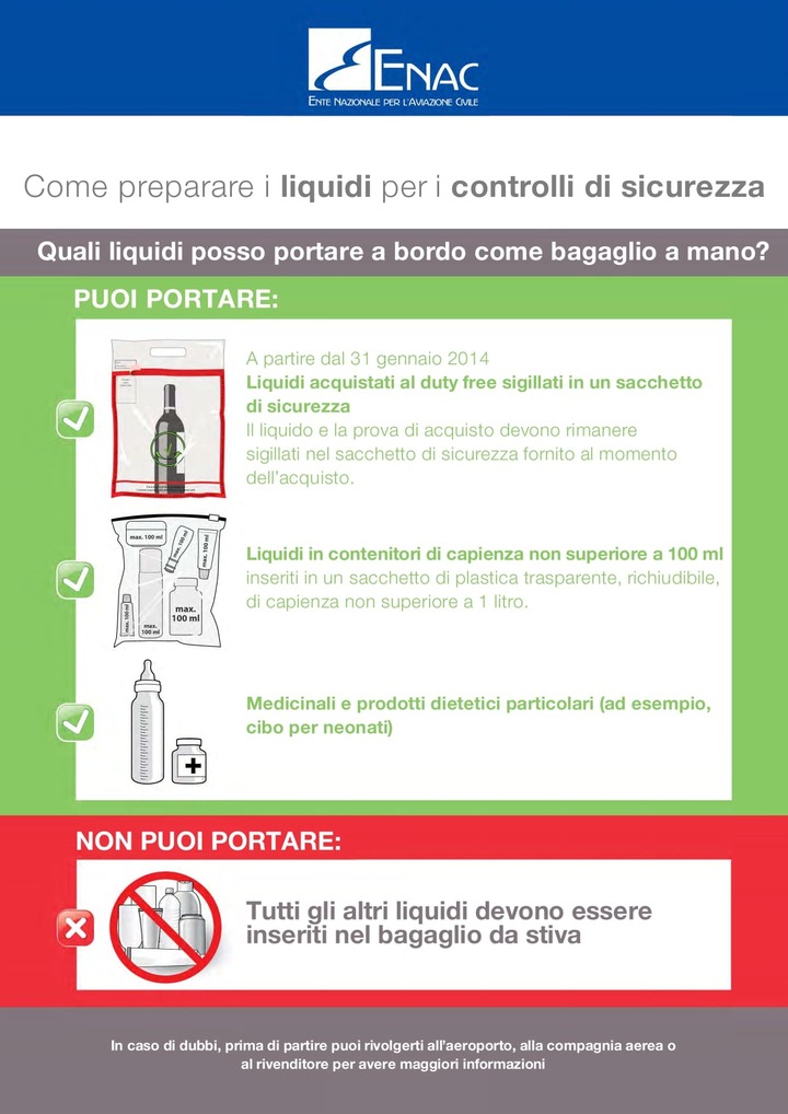 liquido bagaglio a mano